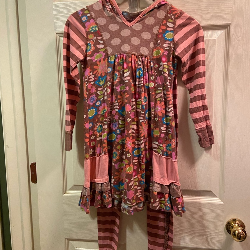 Adorable Floral Fall Pant & Hoodie Set size 10